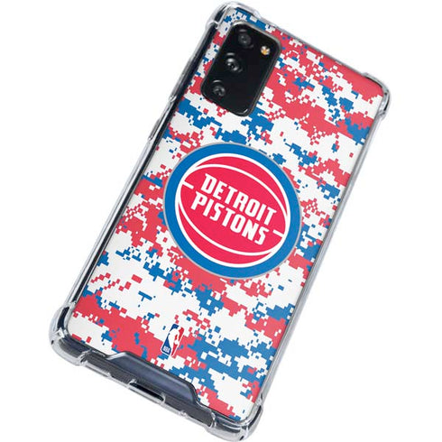 NBA Detroit Pistons Digi Camo Galaxy S20 FE Clear Case