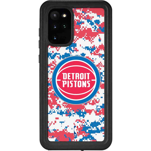 NBA Detroit Pistons Digi Camo Galaxy S20 Plus Waterproof Case
