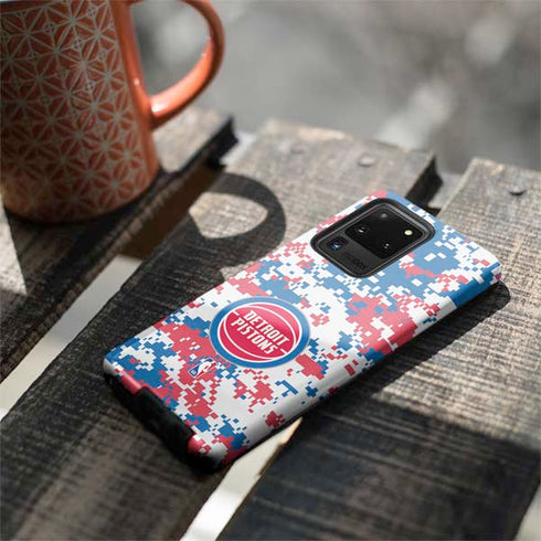 NBA Detroit Pistons Digi Camo Galaxy S20 Ultra 5G Pro Case