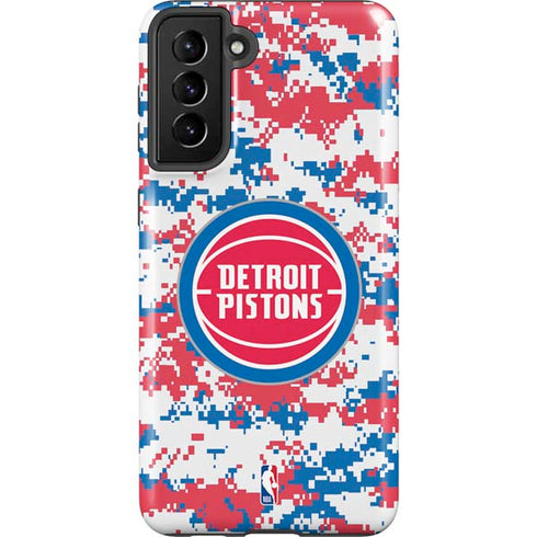 NBA Detroit Pistons Digi Camo Galaxy S21 Plus 5G Pro Case