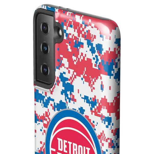 NBA Detroit Pistons Digi Camo Galaxy S21 Plus 5G Pro Case