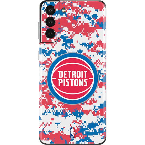 NBA Detroit Pistons Digi Camo Galaxy S21 Plus 5G Skin