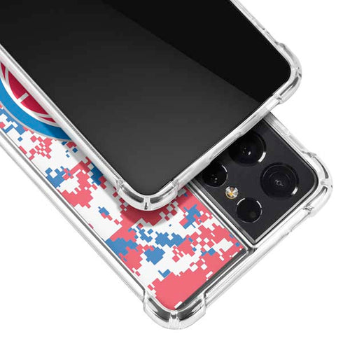 NBA Detroit Pistons Digi Camo Galaxy S21 Ultra 5G Clear Case