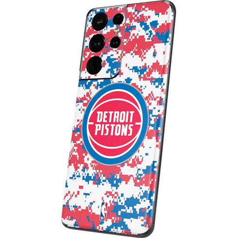 NBA Detroit Pistons Digi Camo Galaxy S21 Ultra 5G Skin