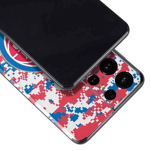 NBA Detroit Pistons Digi Camo Galaxy S21 Ultra 5G Skin