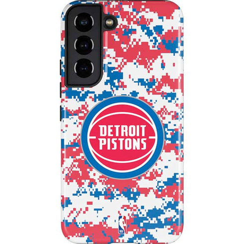 NBA Detroit Pistons Digi Camo Galaxy S22 Pro Case
