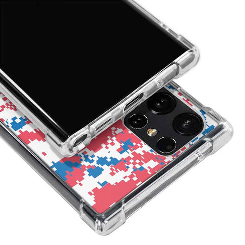 NBA Detroit Pistons Digi Camo Galaxy S22 Ultra Clear Case