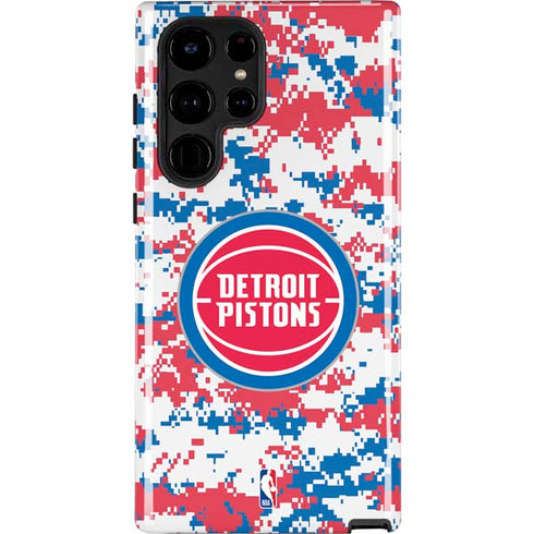 NBA Detroit Pistons Digi Camo Galaxy S22 Ultra Pro Case