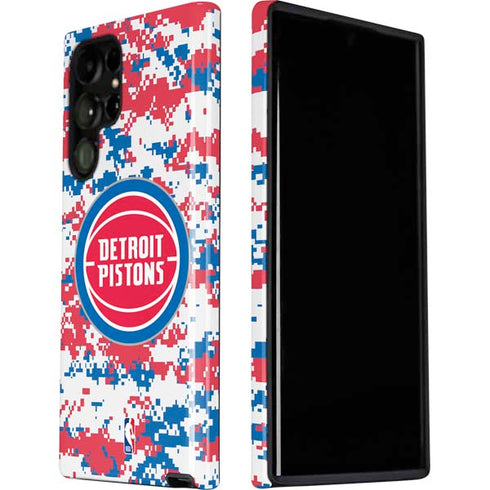 NBA Detroit Pistons Digi Camo Galaxy S22 Ultra Pro Case