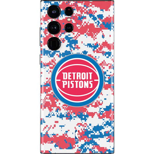 NBA Detroit Pistons Digi Camo Galaxy S22 Ultra Skin