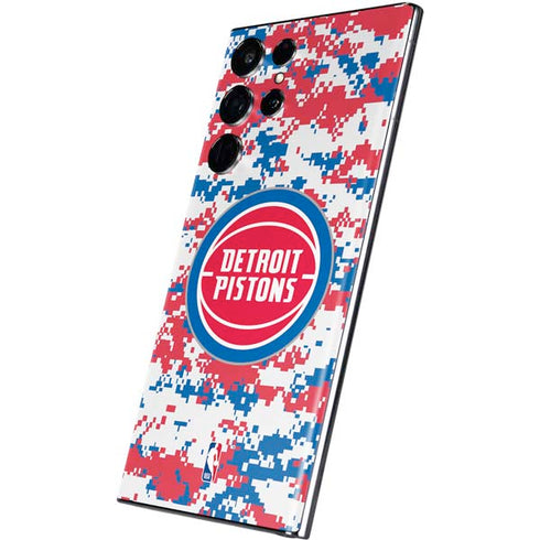 NBA Detroit Pistons Digi Camo Galaxy S22 Ultra Skin