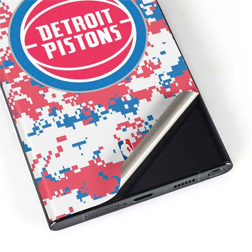 NBA Detroit Pistons Digi Camo Galaxy S22 Ultra Skin