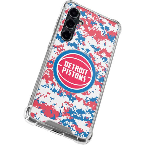 NBA Detroit Pistons Digi Camo Galaxy S23 FE Clear Case