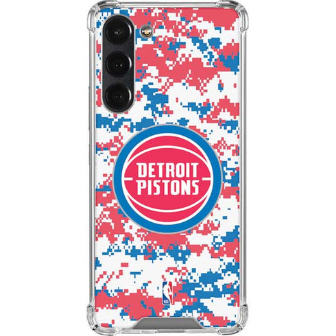 NBA Detroit Pistons Digi Camo Galaxy S23 Plus Clear Case