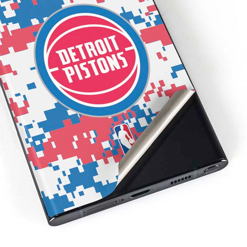 NBA Detroit Pistons Digi Camo Galaxy S23 Ultra Skin