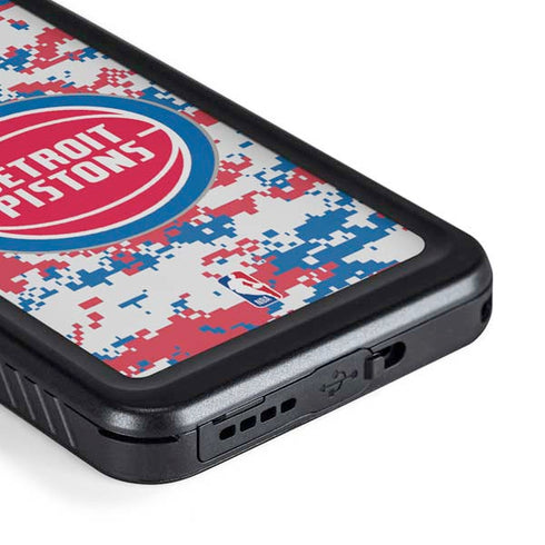 NBA Detroit Pistons Digi Camo Galaxy S23 Waterproof Case