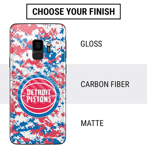 NBA Detroit Pistons Digi Camo Galaxy S9 Skin
