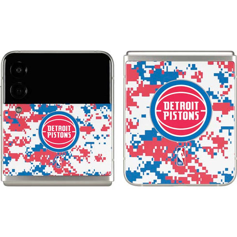 NBA Detroit Pistons Digi Camo Galaxy Z Flip3 5G Skin