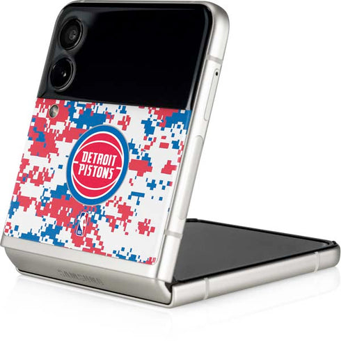 NBA Detroit Pistons Digi Camo Galaxy Z Flip3 5G Skin