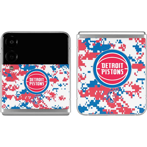 NBA Detroit Pistons Digi Camo Galaxy Z Flip4 5G Skin