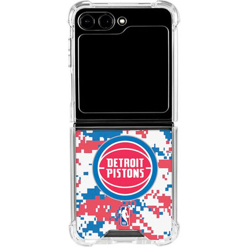 NBA Detroit Pistons Digi Camo Galaxy Z Flip5 5G Clear Case