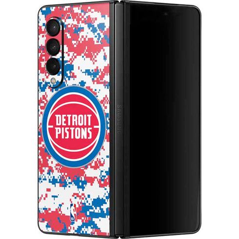 NBA Detroit Pistons Digi Camo Galaxy Z Fold3 5G Skin