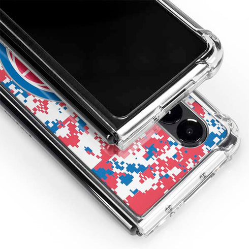 NBA Detroit Pistons Digi Camo Galaxy Z Fold4 5G Clear Case
