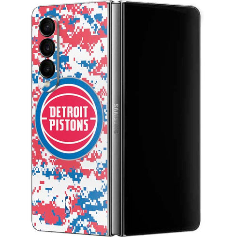 NBA Detroit Pistons Digi Camo Galaxy Z Fold4 5G Skin