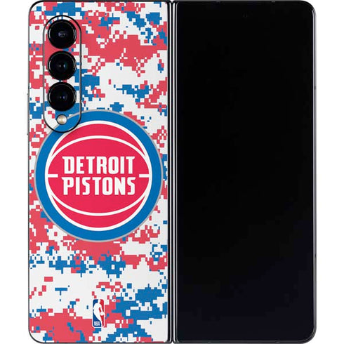 NBA Detroit Pistons Digi Camo Galaxy Z Fold4 5G Skin