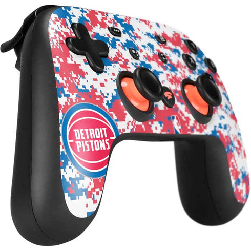 NBA Detroit Pistons Digi Camo Google Stadia Controller Skin