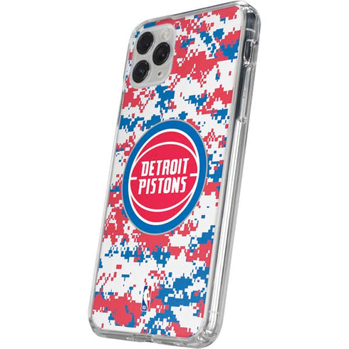NBA Detroit Pistons Digi Camo iPhone 11 Pro Clear Case