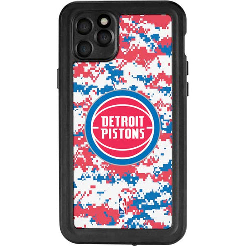 NBA Detroit Pistons Digi Camo iPhone 11 Pro Max Waterproof Case