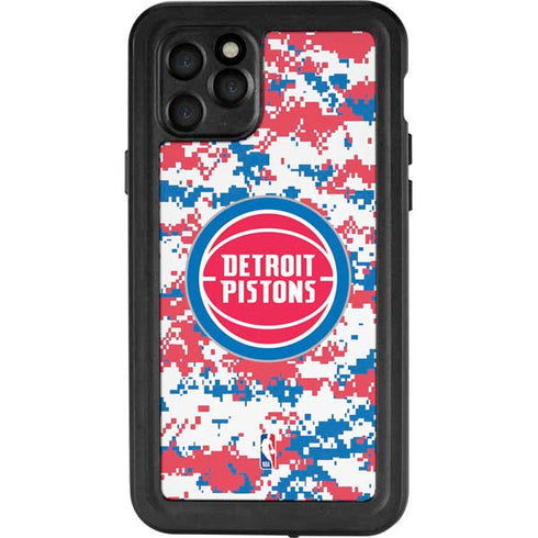 NBA Detroit Pistons Digi Camo iPhone 11 Pro Waterproof Case