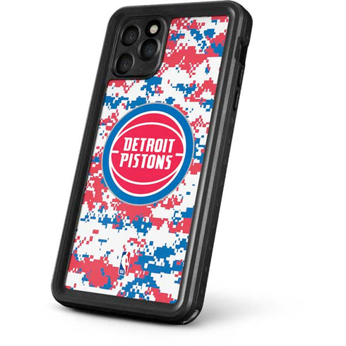 NBA Detroit Pistons Digi Camo iPhone 11 Pro Waterproof Case
