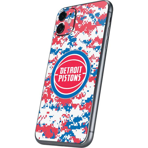NBA Detroit Pistons Digi Camo iPhone 11 Skin