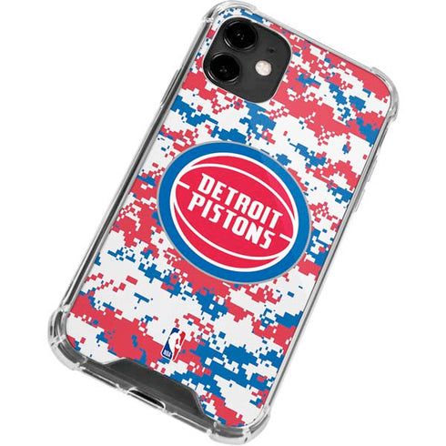 NBA Detroit Pistons Digi Camo iPhone 12 Mini Clear Case