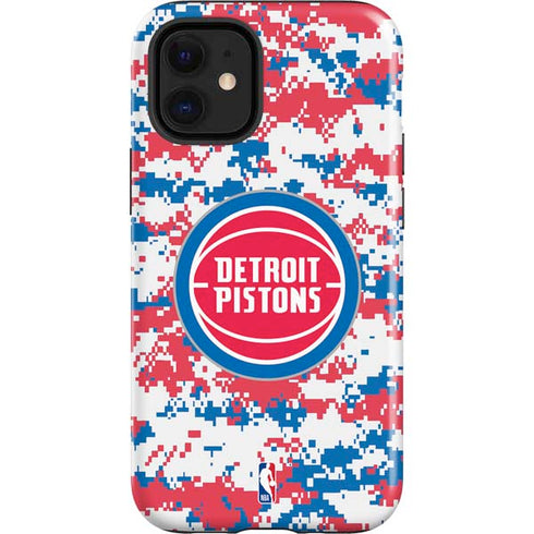 NBA Detroit Pistons Digi Camo iPhone 12 Mini Impact Case