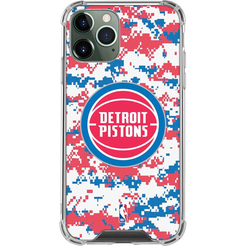 NBA Detroit Pistons Digi Camo iPhone 12 Pro Clear Case