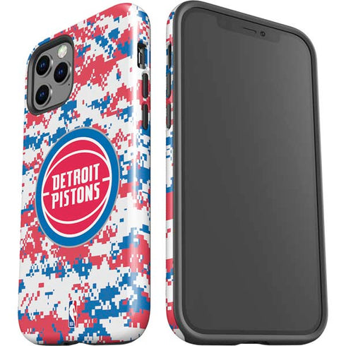 NBA Detroit Pistons Digi Camo iPhone 12 Pro Impact Case