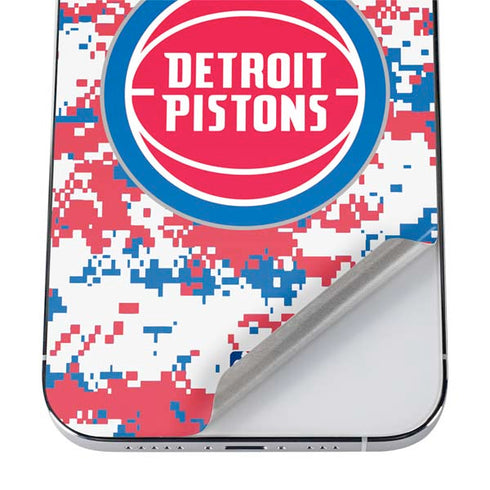 NBA Detroit Pistons Digi Camo iPhone 12 Pro Skin