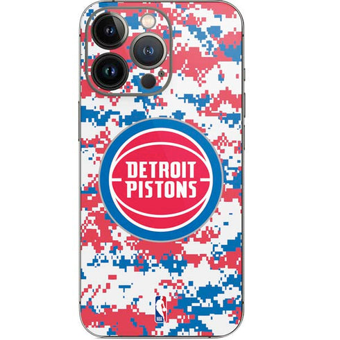 NBA Detroit Pistons Digi Camo iPhone 13 Pro Skin