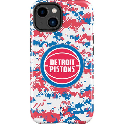 NBA Detroit Pistons Digi Camo iPhone 14 Plus Impact Case