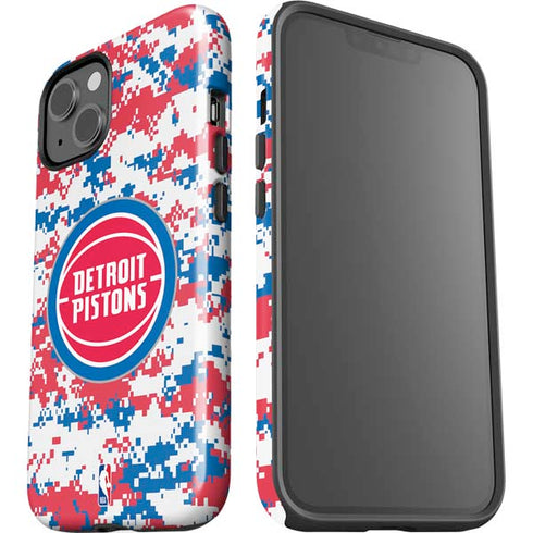 NBA Detroit Pistons Digi Camo iPhone 15 Plus Impact Case