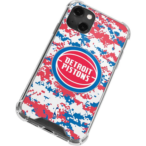 NBA Detroit Pistons Digi Camo iPhone 14 Plus Clear Case