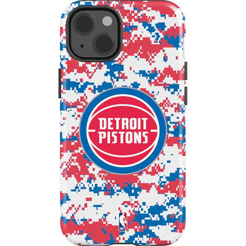 NBA Detroit Pistons Digi Camo iPhone 15 Impact Case