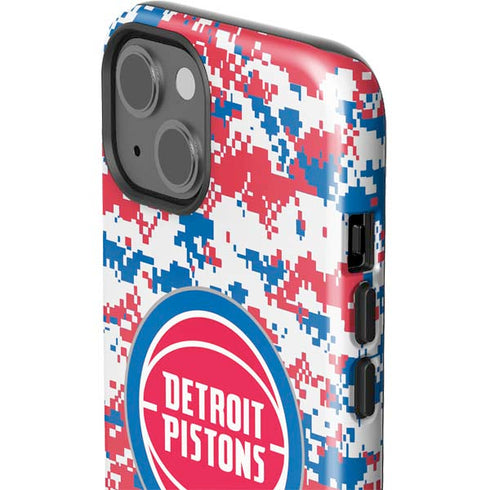 NBA Detroit Pistons Digi Camo iPhone 15 Impact Case