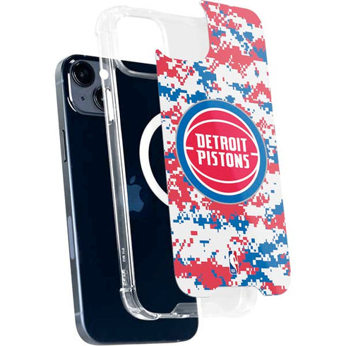 NBA Detroit Pistons Digi Camo iPhone 15 Plus MagSafe Case