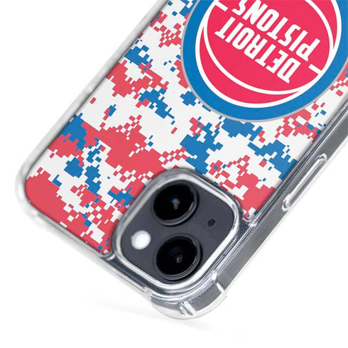 NBA Detroit Pistons Digi Camo iPhone 15 Plus MagSafe Case