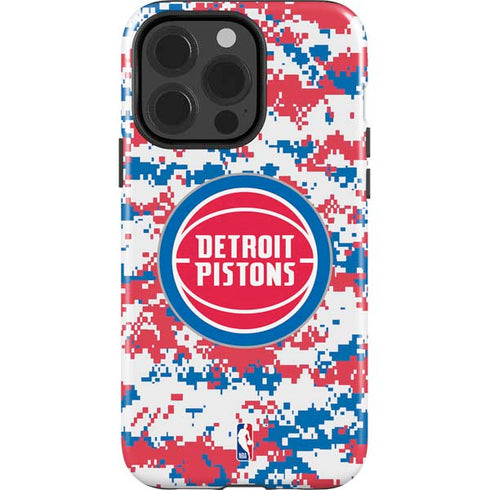 NBA Detroit Pistons Digi Camo iPhone 15 Pro Impact Case