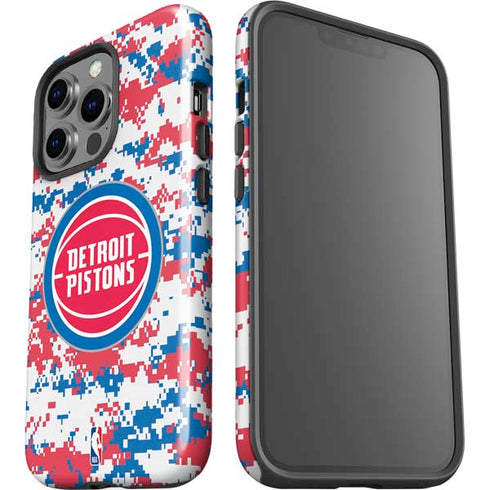 NBA Detroit Pistons Digi Camo iPhone 14 Pro Impact Case